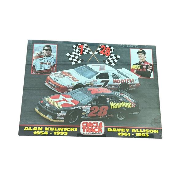 NASCAR Alan Kulwicki #7 Davey Allison #28 Racing In Memory Stats Track READ - Picture 1 of 7